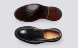 Aldwych | Shoes for Men in Black with Triple Welt | Grenson - Top and Sole View