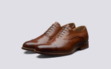 Grenson Bert in Tan Hand Painted Calf Leather - 3 Quarter View
