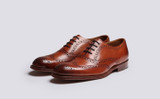 Luther | Mens Brogues with Wingtip in Tan Leather | Grenson - Main View