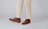 Luther | Mens Brogues with Wingtip in Tan Leather | Grenson - Lifestyle View
