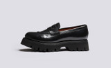 Hattie | Loafers for Women in Black Colorado Leather | Grenson - Side View