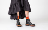 Fran | Womens Brogue Boots in Black Leather | Grenson - Lifestyle View