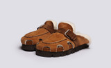 Dotty | Clog Sandals for Women in Brown with Shearling | Grenson - Main View