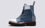The Kelly Boot | Womens Boots in Reclaimed Denim | Grenson - Side View