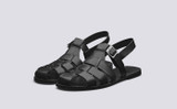 Quincy | Mens Sandals in Black Calf Leather | Grenson - Main View