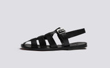 Queenie | Womens Sandals in Black Leather | Grenson - Side View