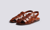 Queenie | Womens Sandals in Tan Handpainted Leather | Grenson - Main View