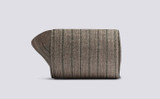 Mens Plain Rib Socks | Beige Wool Mix | Grenson - Rolled View