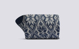 Mens Nordic Socks | Blue Wool Mix | Grenson - Rolled View