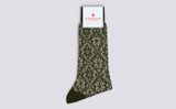 Mens Nordic Socks | Khaki Wool Mix | Grenson - Main View