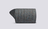 Mens TV Fuzz Socks | Blue Cotton | Grenson - Rolled View