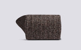 Mens TV Fuzz Socks | Brown Cotton | Grenson - Rolled View