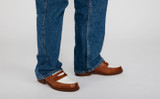 Epsom | Mens Loafers in Brown and White Leather | Grenson - Lifestyle View
