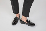 Womens Dress Slipper | Slip On Shoes in Black Patent | Grenson - Lifestyle View 2