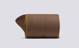 Womens False Seam Socks | Brown Cotton Mix | Grenson - Rolled View