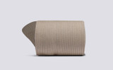 Womens False Seam Socks | Cream Cotton Mix | Grenson - Rolled View