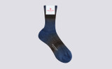Womens Rainbow Socks | Blue Cotton | Grenson - Full View