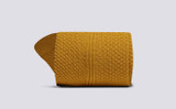 Womens Alpaca Socks | Yellow Wool Mix | Grenson - Rolled View