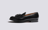 Merlin | Loafers for Men in Black Leather | Grenson - Side View