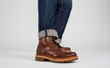 Fred | Mens Brogue Boots in Tan on Vibram Sole | Grenson  - Lifestyle View