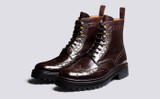 Fred | Mens Brogue Boots in Brown on Vibram Sole | Grenson - Main View