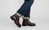 Fred | Mens Brogue Boots in Brown on Vibram Sole | Grenson - Lifestyle View