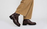 Fred | Mens Brogue Boots in Brown on Vibram Sole | Grenson - Lifestyle View 2