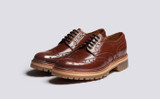 Archie | Mens Brogues in Tan on Vibram Sole | Grenson - Main View
