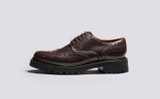 Archie | Mens Brogues in Brown on Vibram Sole | Grenson  - Side View
