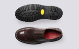 Archie | Mens Brogues in Brown on Vibram Sole | Grenson - Top and Sole View