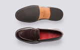 Lloyd | Loafers for Men in Brown Leather | Grenson - Top and Sole View