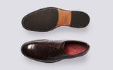 Gardner | Derby Shoes for Men in Brown Leather | Grenson - Top and Sole View