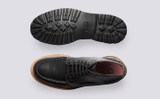 Easton | Mens Boots in Black on Commando Sole | Grenson - Top and Sole View