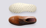 Fred | Mens Brogue Boots in Natural Heritage Leather | Grenson - Top and Sole View