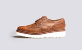 Archie | Mens Brogues in Natural on Wedge Sole | Grenson - Side View
