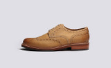 Archie | Mens Brogues in Ginger Burnished Nubuck | Grenson - Side View