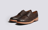 Archie | Mens Brogues in Brown Burnished Nubuck | Grenson - Main View