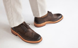 Archie | Mens Brogues in Brown Burnished Nubuck | Grenson - Lifestyle View