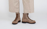Nanette | Womens Hiker Boots in Brown Suede Rubber Sole | Grenson - Lifestyle View