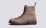 Nanette | Womens Hiker Boots in Brown Suede Rubber Sole | Grenson - Side View
