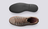 Nanette | Womens Hiker Boots in Brown Suede Rubber Sole | Grenson - Top and Sole View