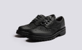 Archie Tech | Mens Brogues in Black on Vibram Sole | Grenson - Main View