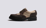 Archie Tech | Mens Brogues in Brown on Vibram Sole | Grenson - Side View