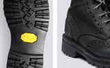Fred Tech | Mens Brogue Boots in Black on Vibram Sole | Grenson - Test View