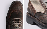 Fred Tech | Mens Brogue Boots in Brown on Vibram Sole | Grenson - Test View