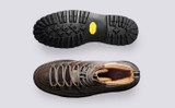 Brady Tech | Mens Hiker Boots in Brown on Vibram Sole | Grenson - Top and Sole View