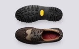 Ava Tech | Womens Brogues in Brown on Vibram Sole | Grenson - Top and Sole View