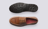 Dempsey | Mens Boat Shoes in Natural Heritage | Grenson - Top and Sole View