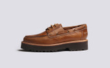 Dempsey Mens Boat Shoes in Natural Heritage Grenson