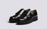 Margot | Womens Monk Shoes in Black Leather | Grenson - Main View